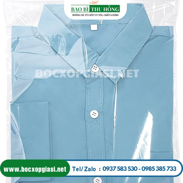 Túi bóng kiếng dán miệng đựng áo sơ mi Túi bóng kiếng dán miệng đựng áo sơ mi