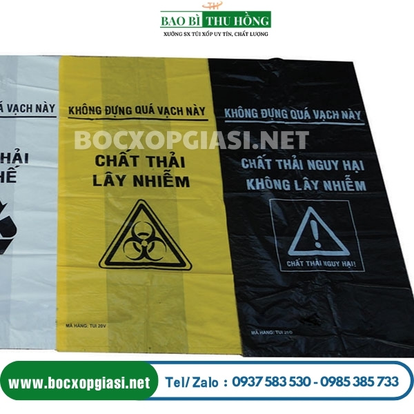 Túi nilon đựng chất thải nguy hại màu đen Túi nilon đựng chất thải nguy hại màu đen