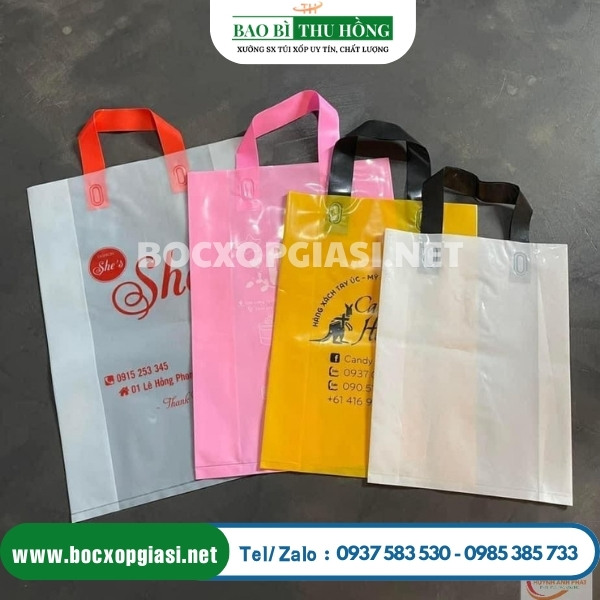Túi nilon ép quai in theo yêu cầu Túi nilon ép quai in theo yêu cầu