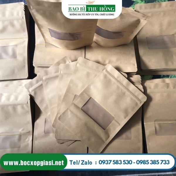 Tútúi zipper giấy có cửa sổ đựng thực phẩm khô Túi zipper giấy có cửa sổ đựng thực phẩm khô