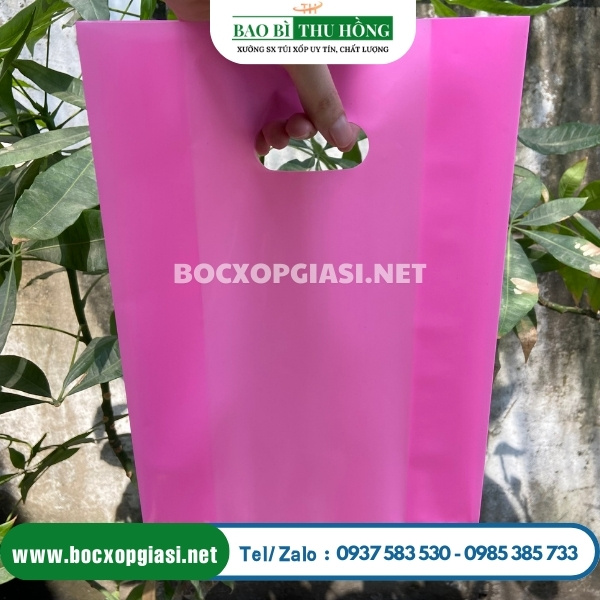 Túi hột xoài pe màu hồng cánh sen Túi hột xoài pe màu hồng cánh sen