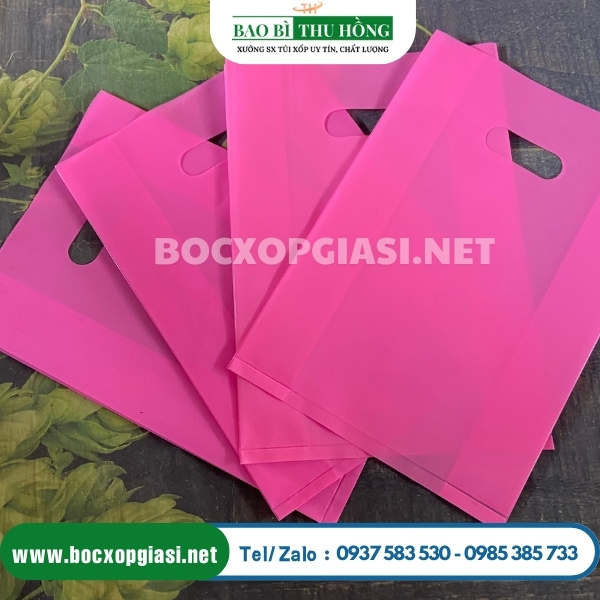 Túi hột xoài pe màu hồng cánh sen Túi hột xoài pe màu hồng cánh sen