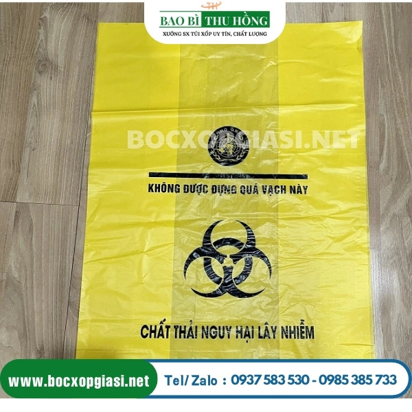 Túi nilon đựng chất thải nguy hại lây nhiễm màu vàng Túi nilon đựng chất thải nguy hại lây nhiễm màu vàng