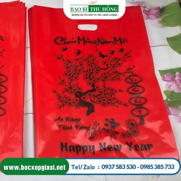 Mẫu túi nilon đựng lịch tết in sẵn chúc mừng năm mới Mẫu túi nilon đựng lịch tết in sẵn chúc mừng năm mới