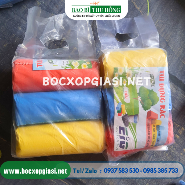 Túi rác cuộn 3 màu đóng gói bịch 1kg Túi rác cuộn 3 màu đóng gói bịch 1kg