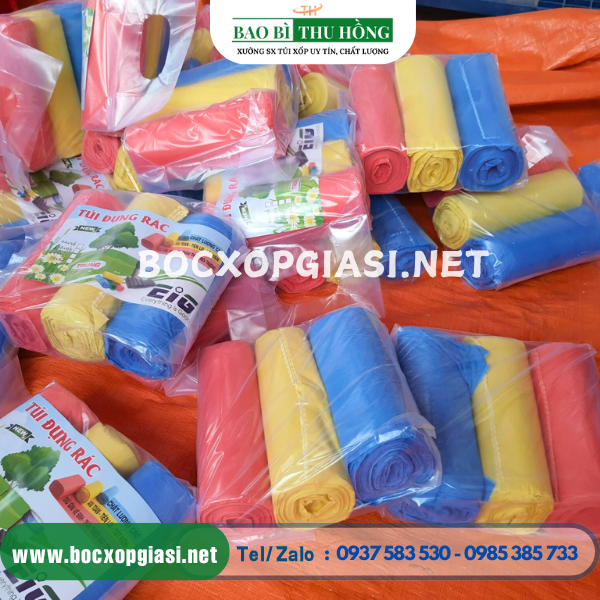 Kho giá sỉ túi rác cuộn 3 màu Kho giá sỉ túi rác cuộn 3 màu