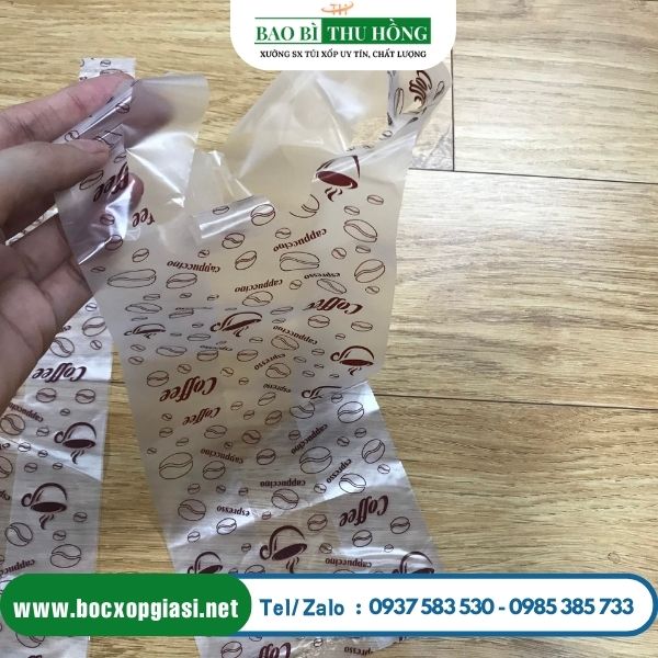 Túi xốp đựng cafe in sẵn Túi xốp đựng cafe in sẵn