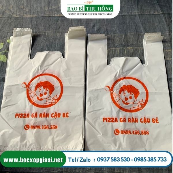 Mẫu túi xốp siêu thị đựng pizza Mẫu túi xốp siêu thị đựng pizza