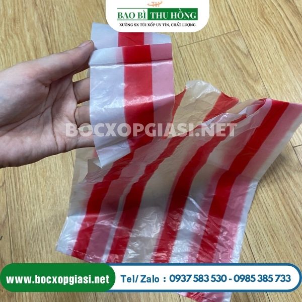 Túi xốp sọc màu hàng zin chất lượng  Túi xốp sọc màu hàng zin chất lượng