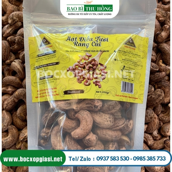 Túi zipper bạc 1 mặt trong đựng hạt điều Túi zipper bạc 1 mặt trong đựng hạt điều