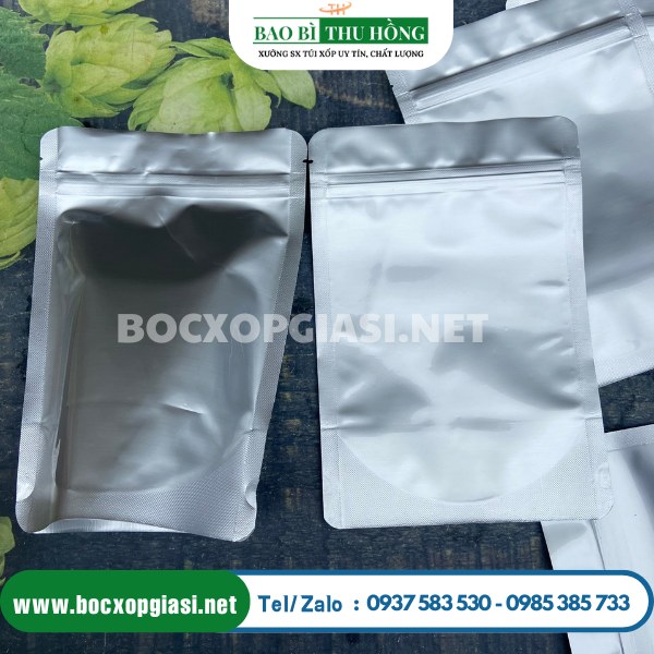 Túi zip 2 mặt bạc Túi zip 2 mặt bạc