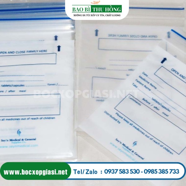Túi zip chỉ đỏ đựng thuốc giá rẻ, nhận in thông tin theo yêu cầu Túi zip chỉ đỏ đựng thuốc giá rẻ, nhận in thông tin theo yêu cầu