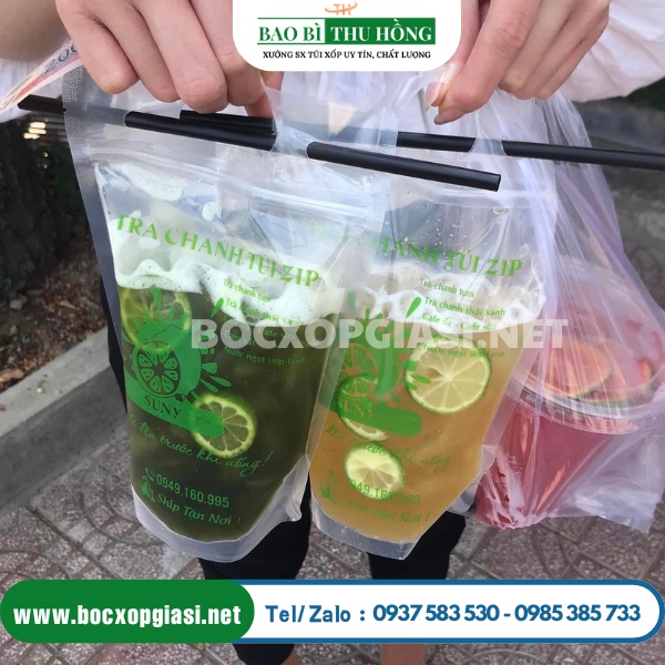 Túi zip đựng trà chanh size 500ml, Kích thước 15x22cm Túi zip đựng trà chanh size 500ml, Kích thước 15x22cm