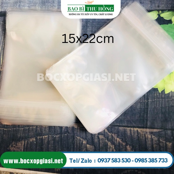 Túi zip trong 15x22cm đáy đứng Túi zip trong 15x22cm đáy đứng