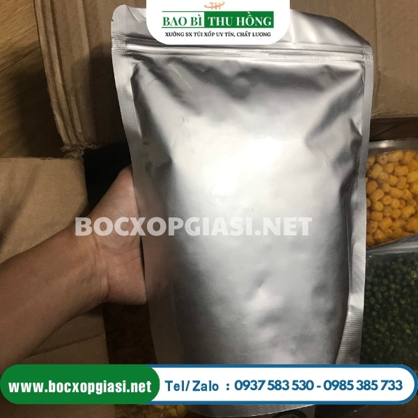 Túi zipper 2 mặt bạc Túi zipper 2 mặt bạc