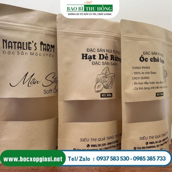 Túi zipper giấy đựng thực phẩm Túi zipper giấy đựng thực phẩm