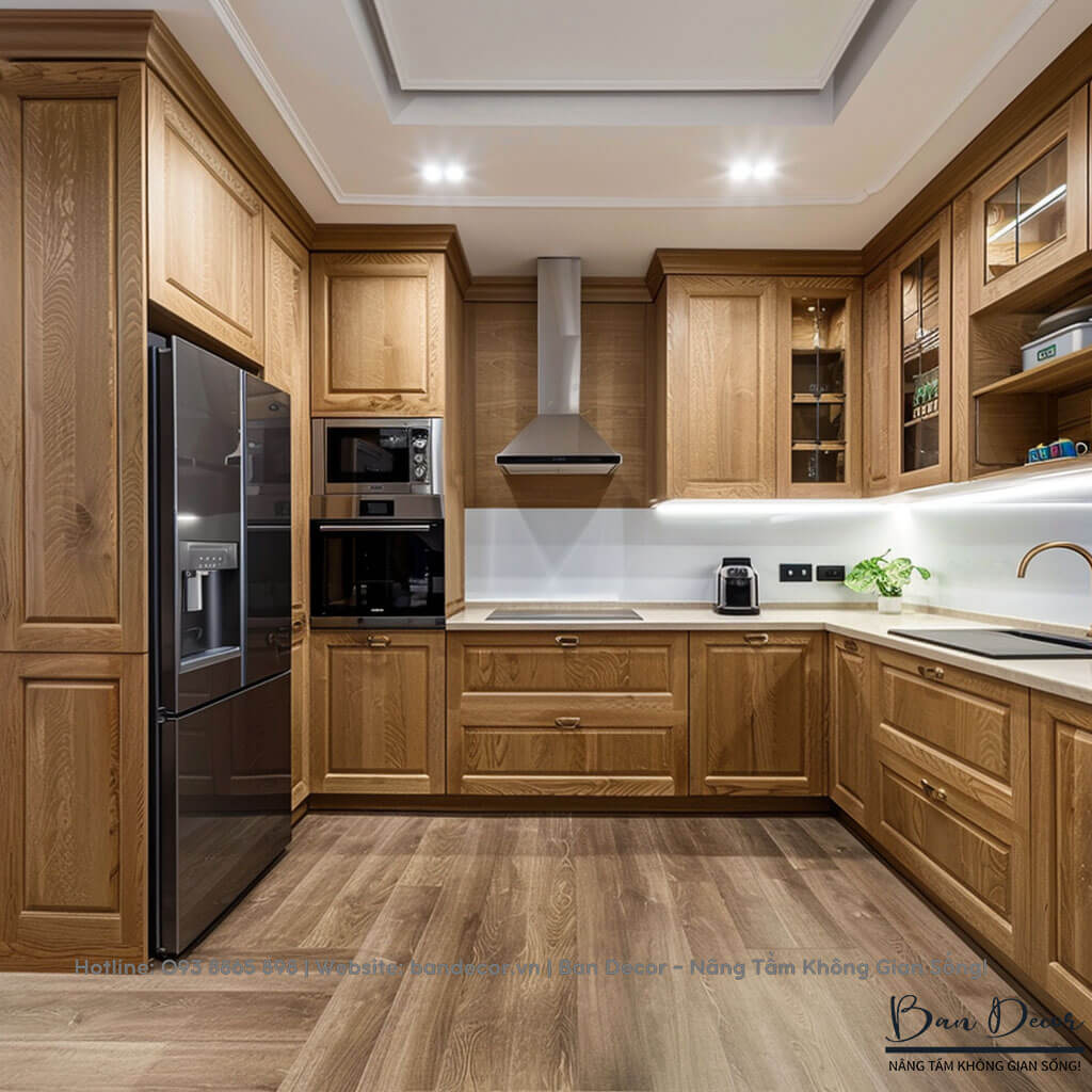 Tủ bếp gỗ tự nhiên