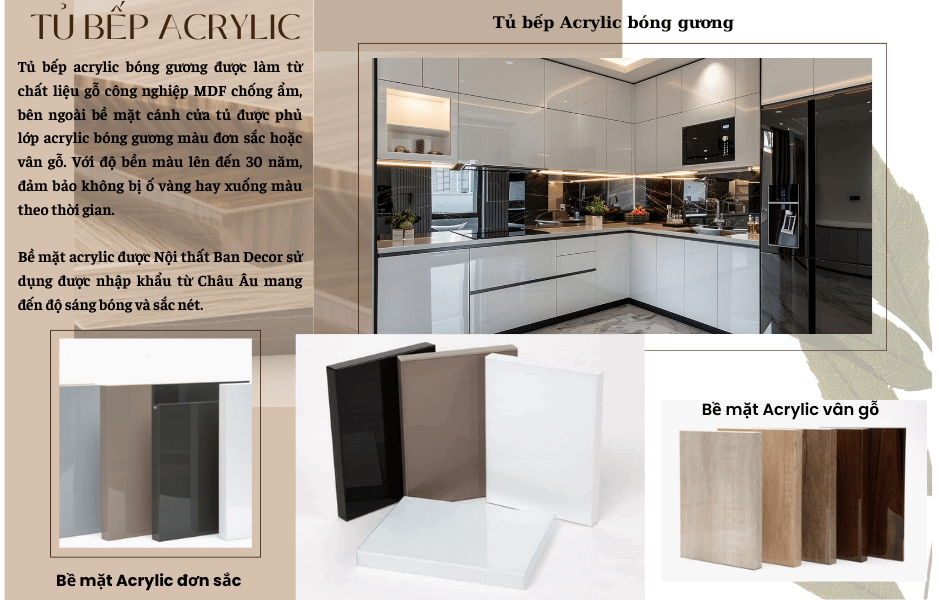 Tủ bếp acrylic