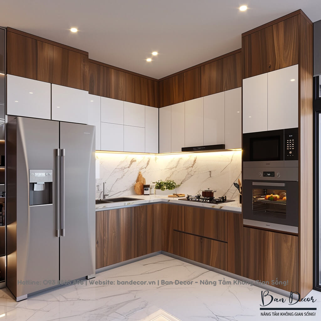 Tủ bếp gỗ công nghiệp