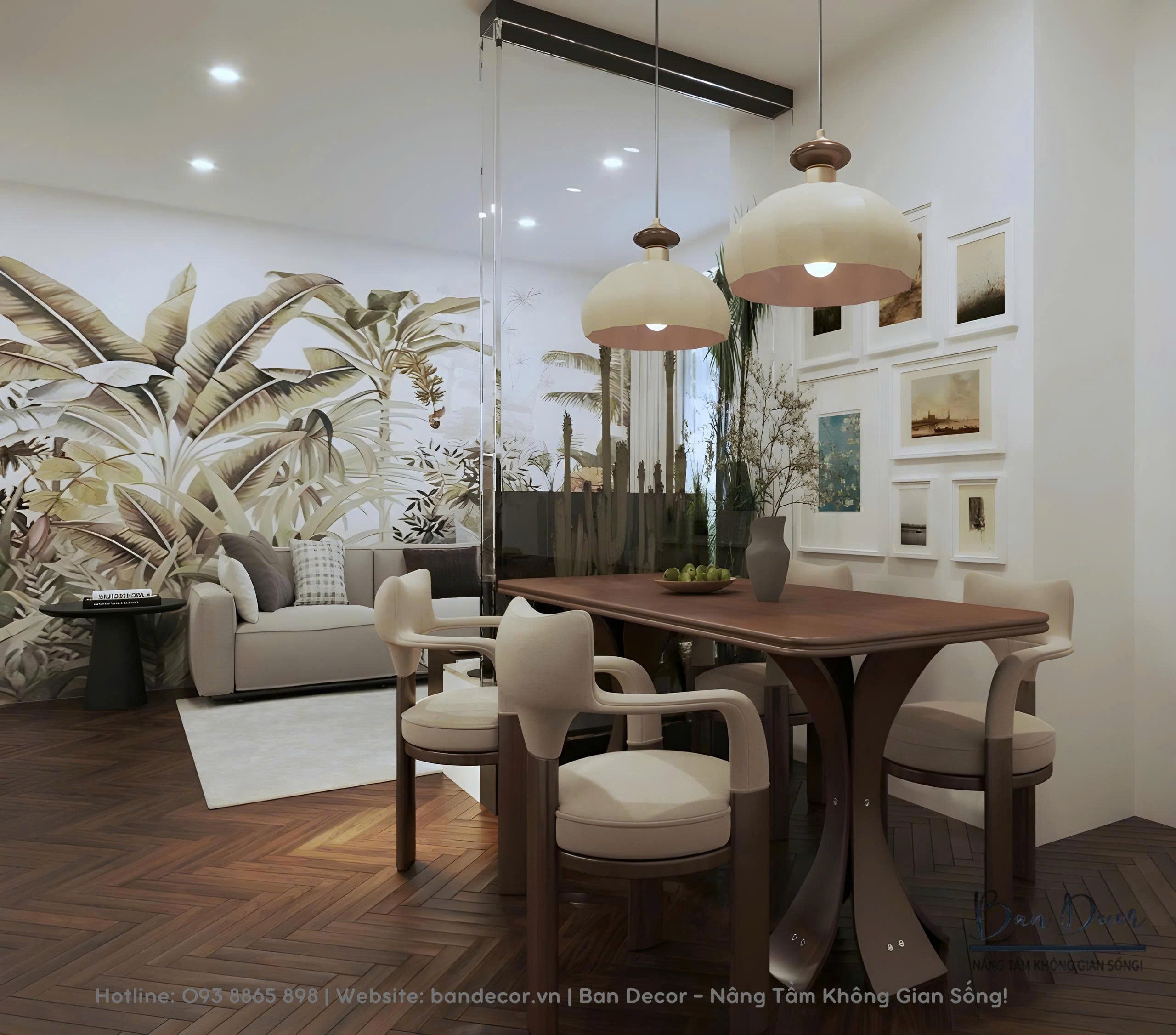 Phối cảnh 3D Phòng Khách & Bàn Ăn