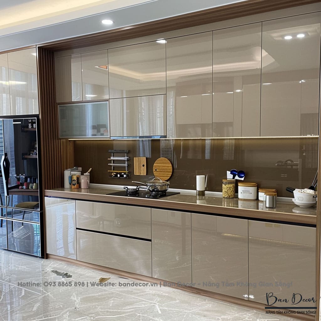 Công trình thực tế tủ bếp Acrylic