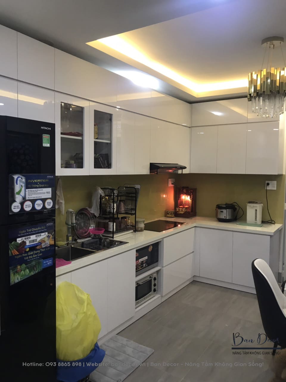 Công trình thực tế thi công tủ bếp Acrylic