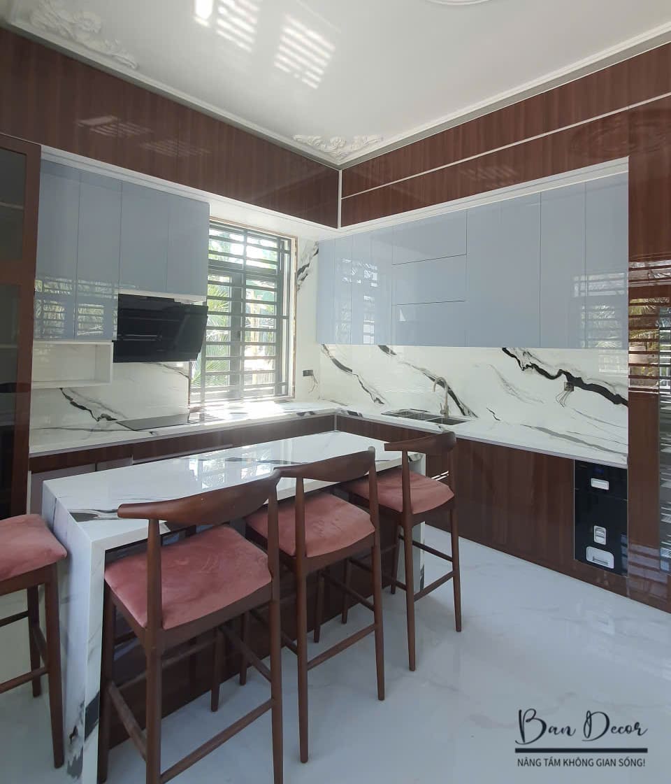 Công trình thực tế thi công tủ bếp Acrylic
