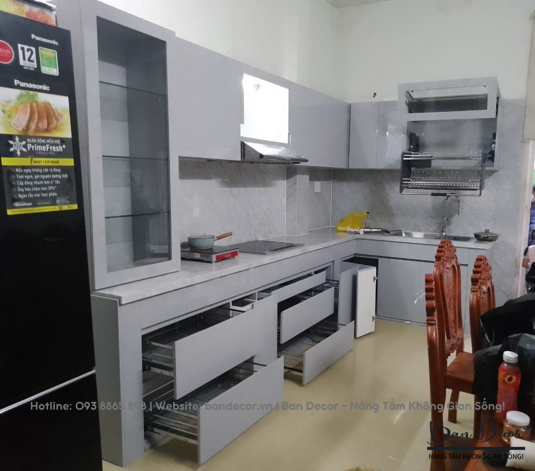 Công trình thực tế thi công tủ bếp Acrylic