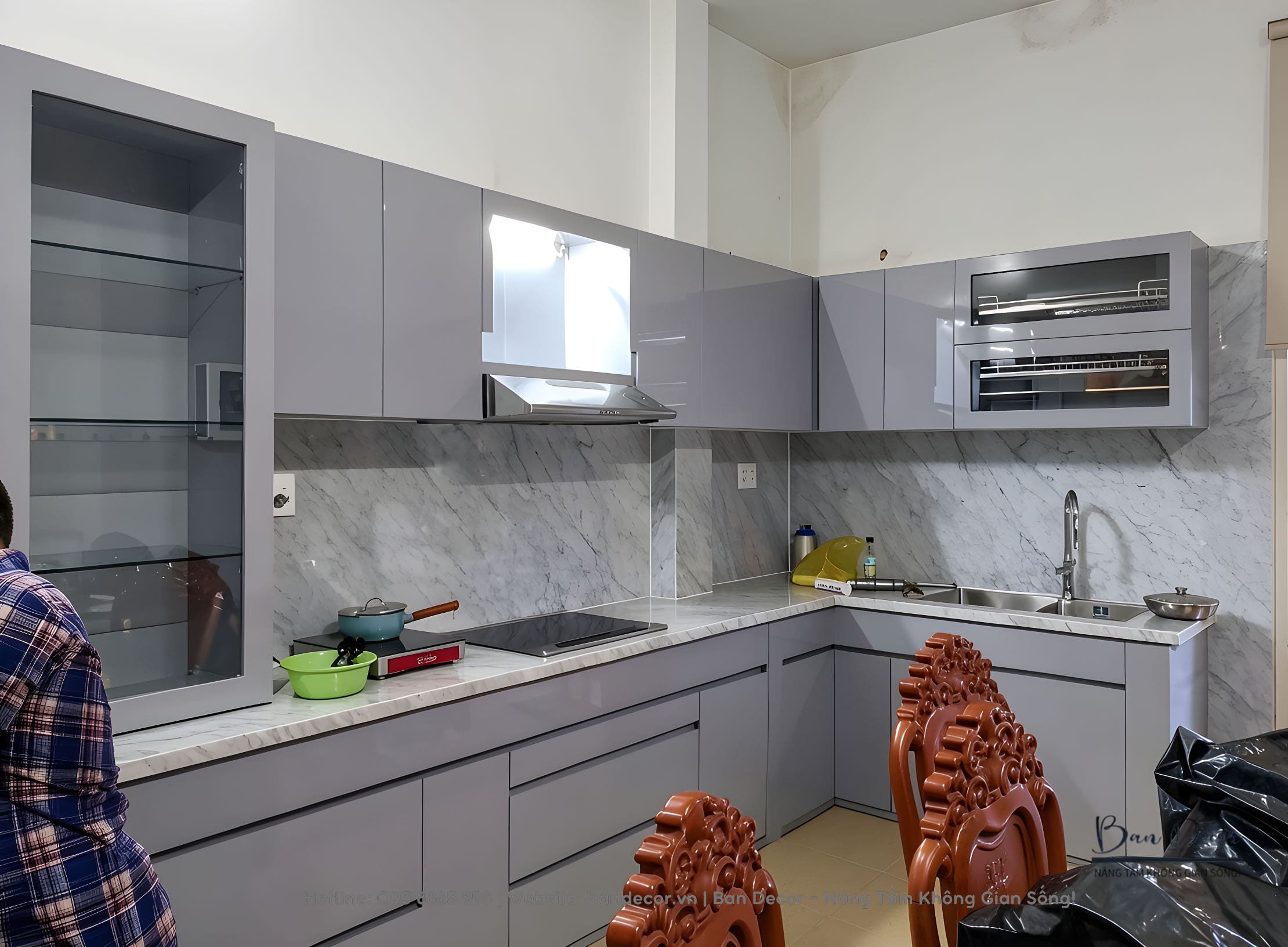 Công trình thực tế thi công tủ bếp Acrylic