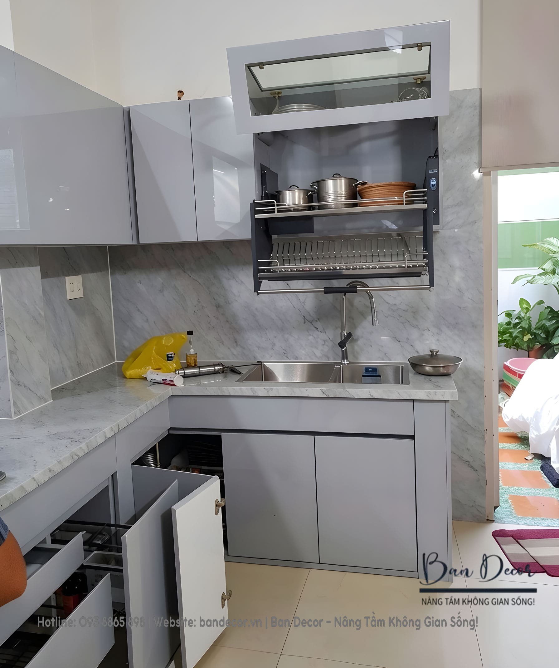 Công trình thực tế thi công tủ bếp Acrylic