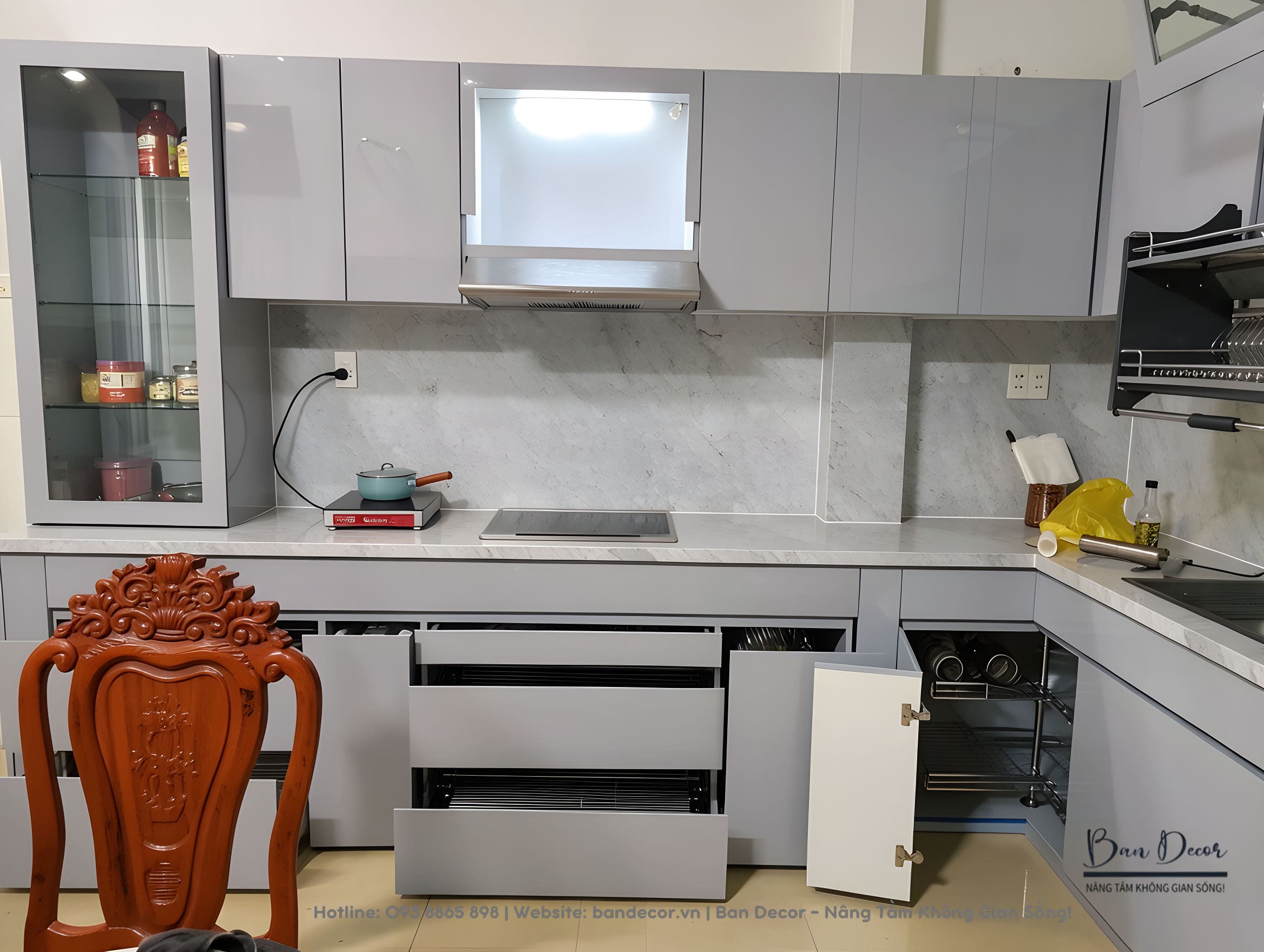 Hình thực tế công trình tủ bếp Acrylic