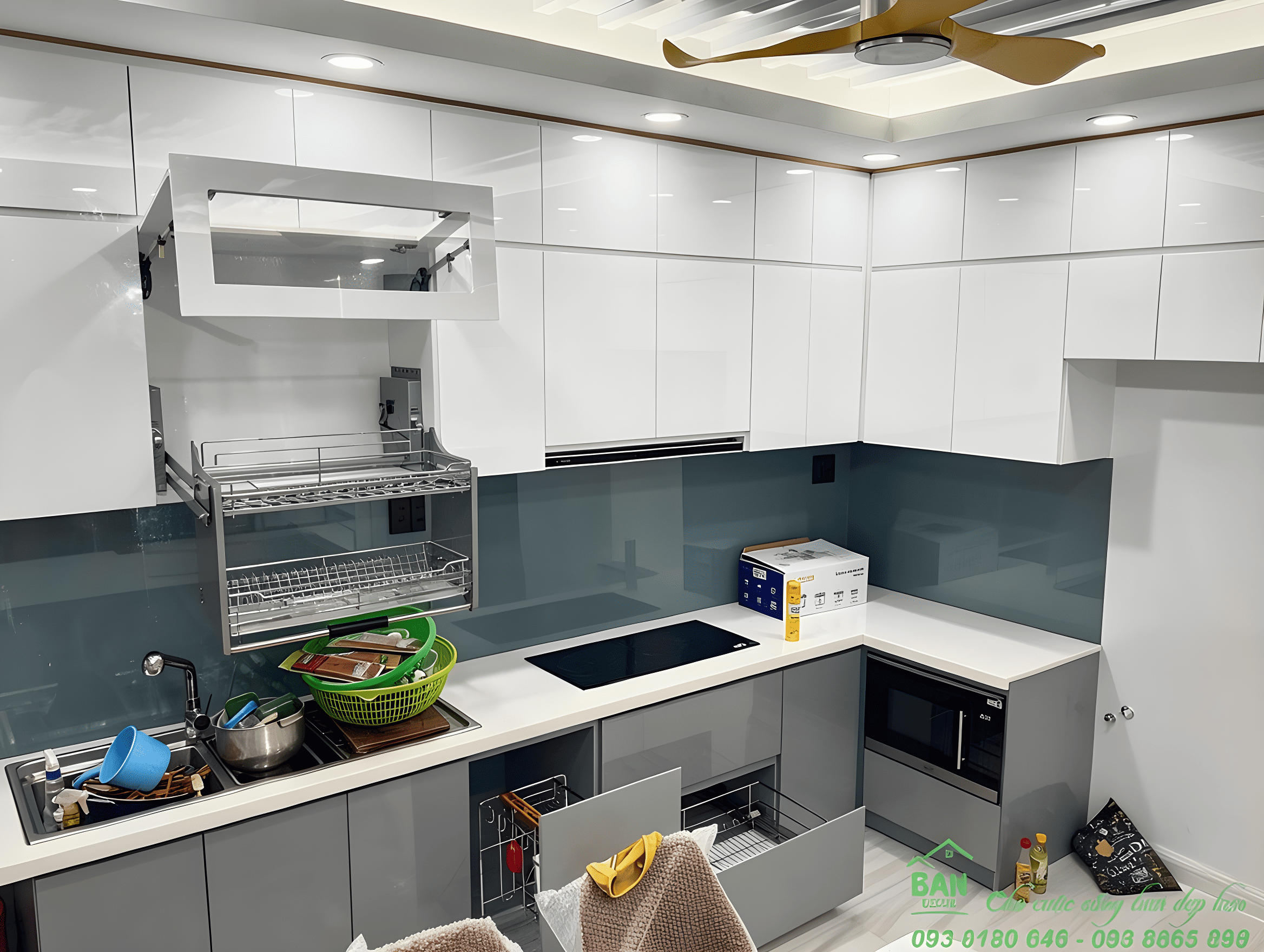 Hình thực tế công trình tủ bếp Acrylic