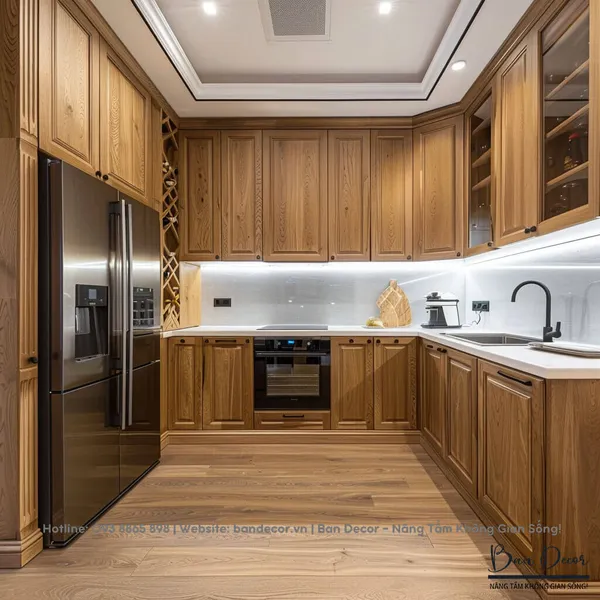 TỦ BẾP GỖ TỰ NHIÊN TN 03