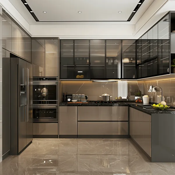 TỦ BẾP CÁNH KÍNH BK 02