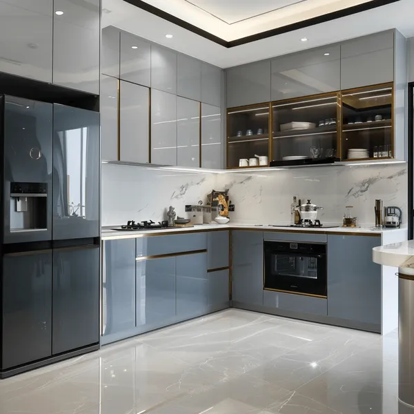 TỦ BẾP CÁNH KÍNH BK 04