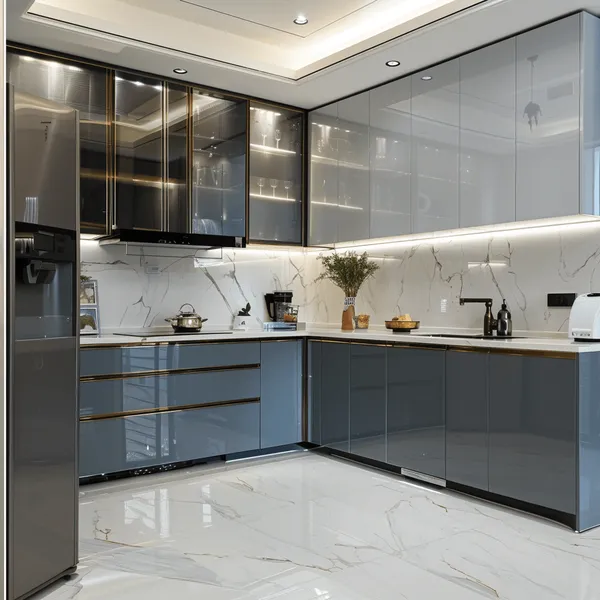 TỦ BẾP CÁNH KÍNH BK 04