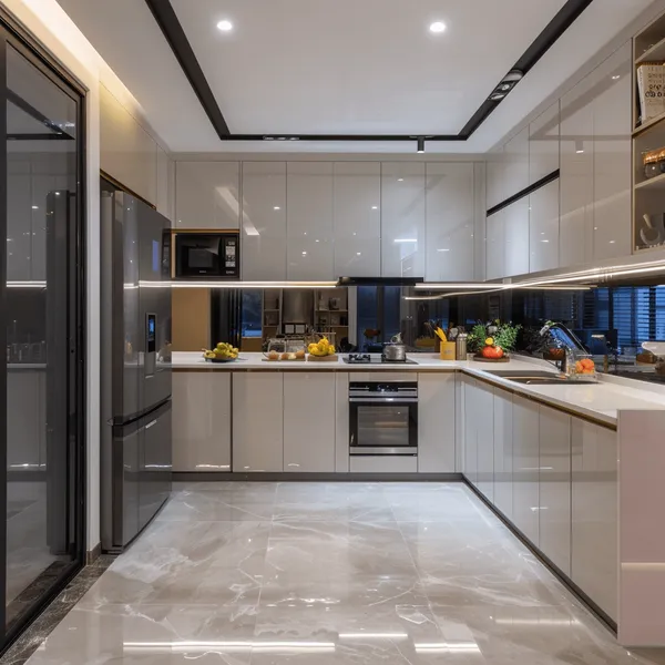 TỦ BẾP CÁNH KÍNH BK 04