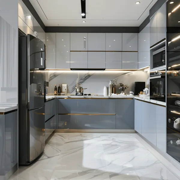 TỦ BẾP CÁNH KÍNH BK 04