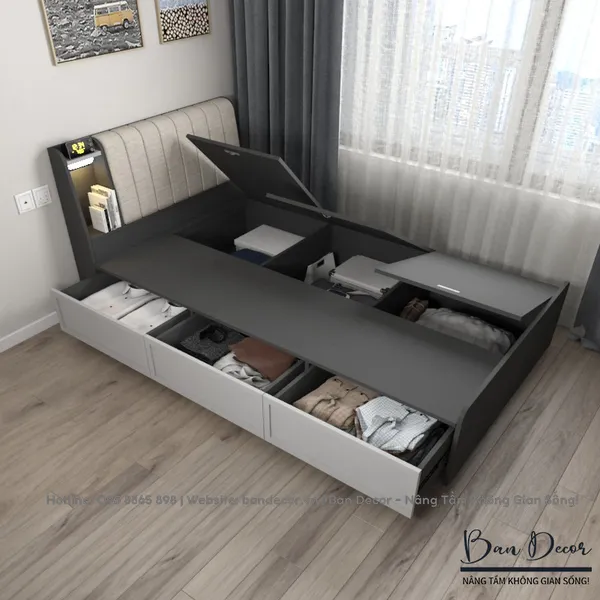 GIƯỜNG NGỦ CÓ NGĂN KÉO N332