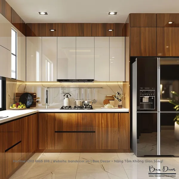 THI CÔNG TỦ BẾP ACRYLIC BÓNG GƯƠNG, QUY TRÌNH CHUẨN VÀ BÁO GIÁ.