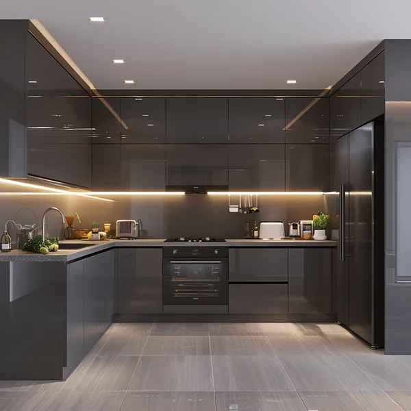 THI CÔNG TỦ BẾP ACRYLIC BÓNG GƯƠNG TC 03