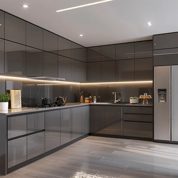 THI CÔNG TỦ BẾP ACRYLIC BÓNG GƯƠNG TC 04