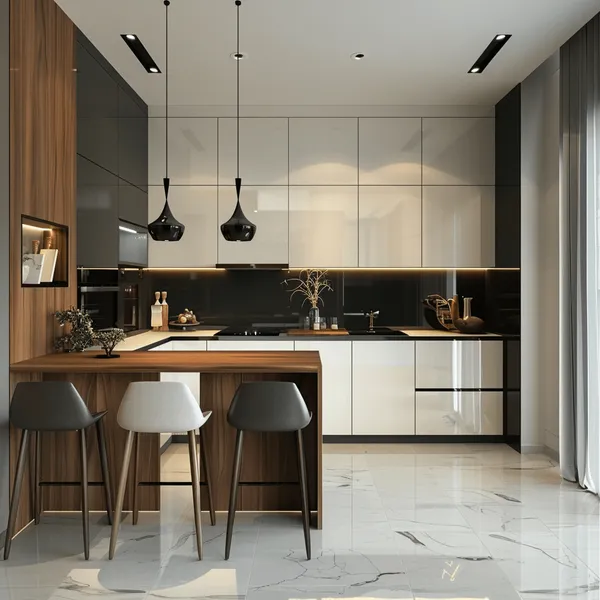 THI CÔNG TỦ BẾP CÓ ĐẢO BẾP TC 10