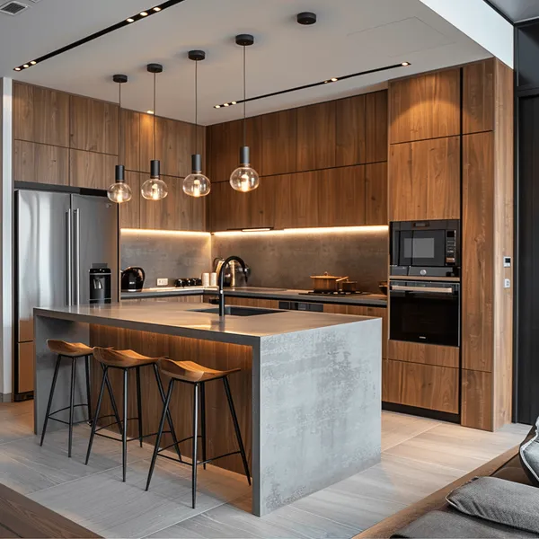 THI CÔNG TỦ BẾP VÂN GỖ TC 11