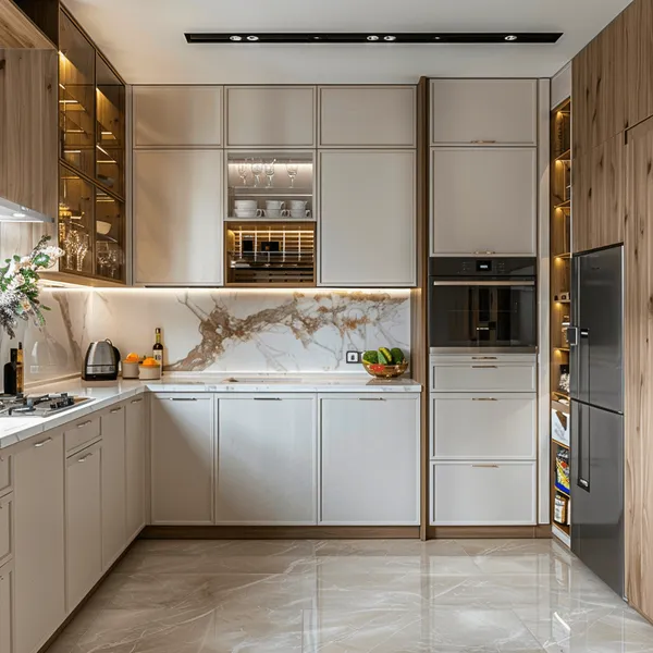 THI CÔNG TỦ BẾP CÁNH SƠN PU TC 16 