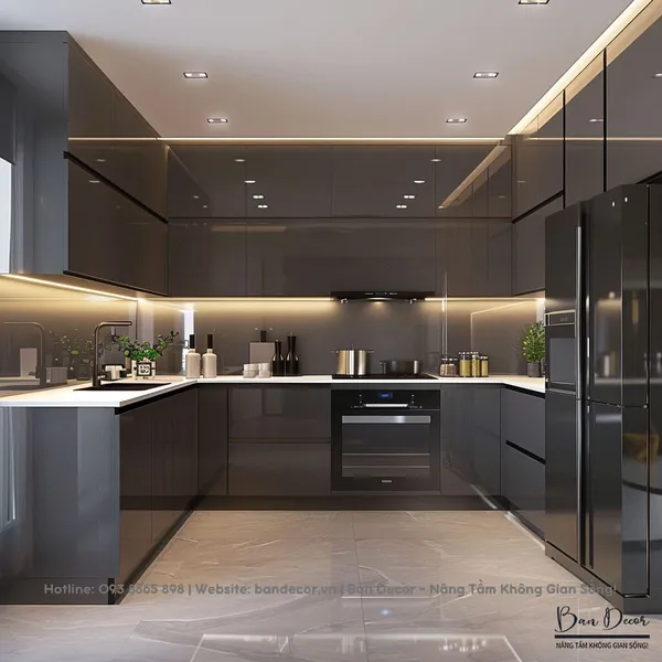 TỦ BẾP ACRYLIC BÓNG GƯƠNG AC 50