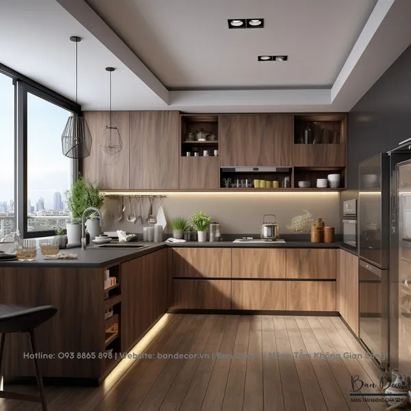 Tủ Bếp Chữ L Đẹp TL 029