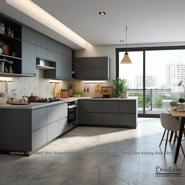 Tủ Bếp Chữ L Đẹp TL 040
