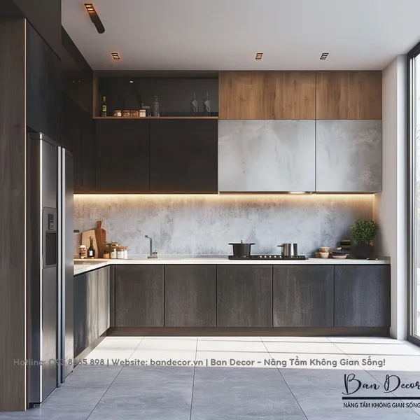 TỦ BẾP GỖ CÔNG NGHIỆP TB 16