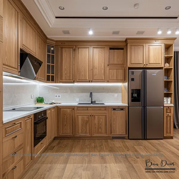 TỦ BẾP GỖ TỰ NHIÊN TN 01